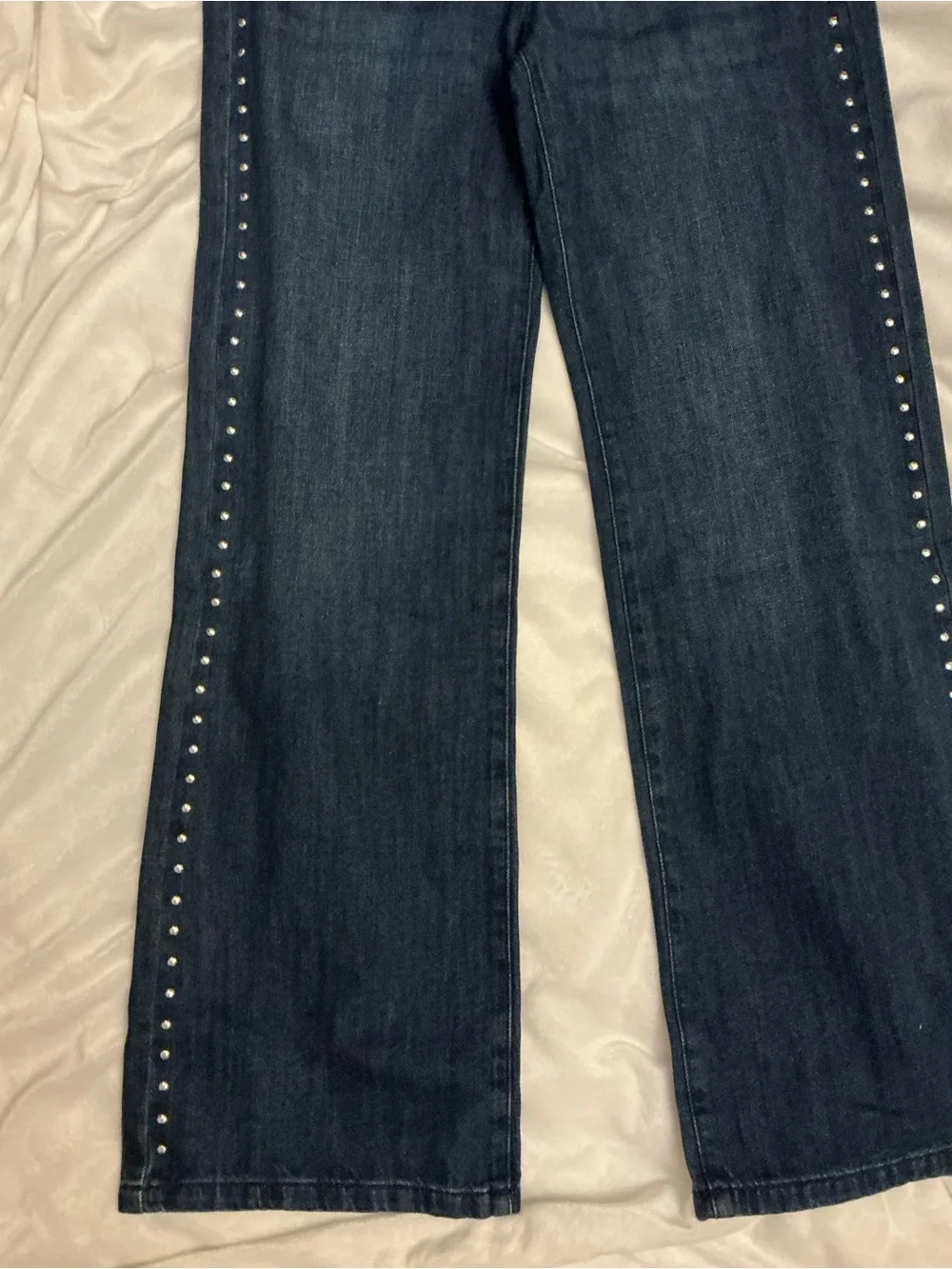 The Children's Place Dark Blue Wide-Leg Jeans with Silver Studs